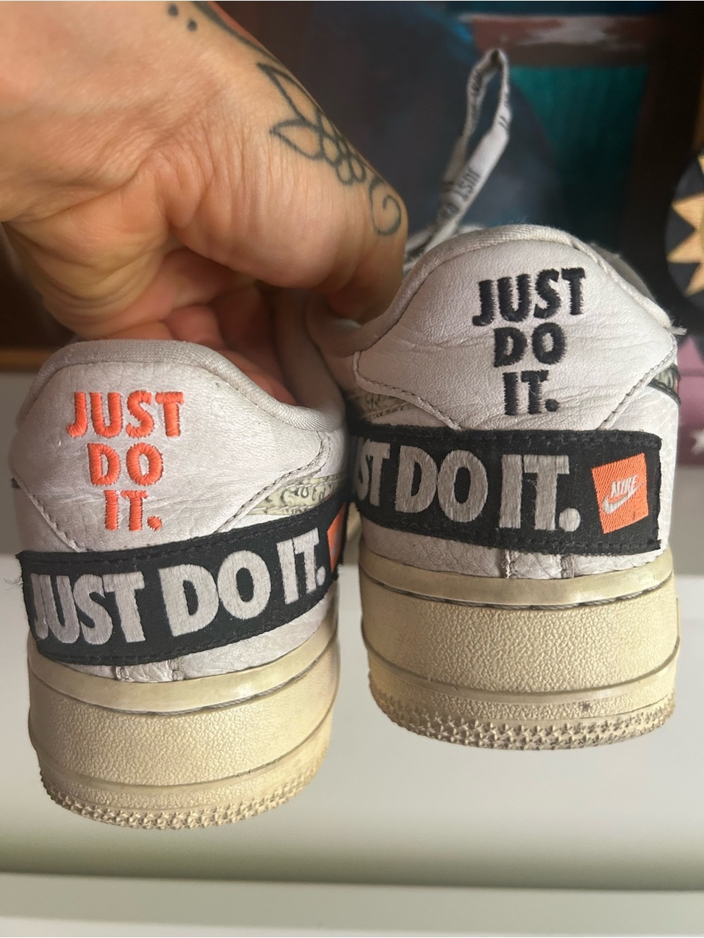 Nike Air Force 1 Low ’07 PRM Just Do It White Orange 2018 Men 6.5 Women 8 - Picture 3 of 16